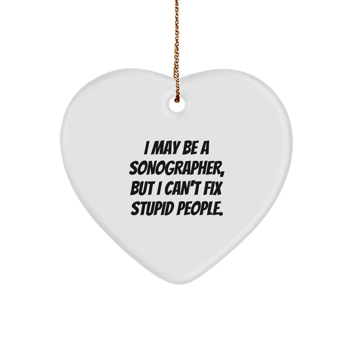 Funny Sonographer Gifts from Men to Coworkers - Heart Ornament for Sonographer Friends - Christmas Unique Gifts - Image 1