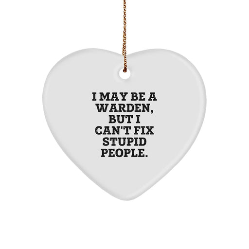 Funny Warden Gifts from Men, Inspirational Heart Ornament for Friends and Family, Christmas Unique Warden Decorations - Image 1