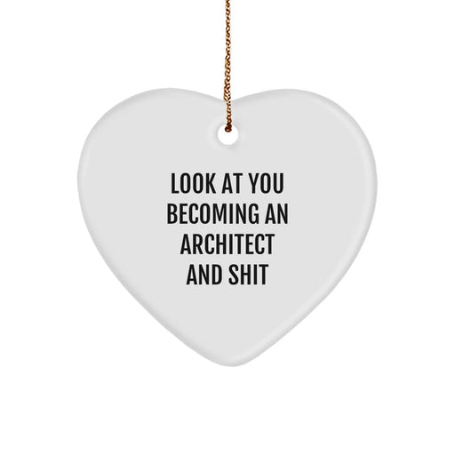 Funny Architect Heart Ornament Gifts from Friends for Men at Christmas Unique - Image 1