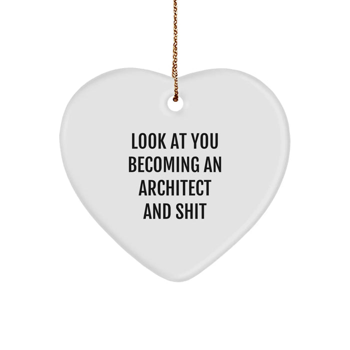 Funny Architect Heart Ornament Gifts from Friends for Men at Christmas Unique - Image 1