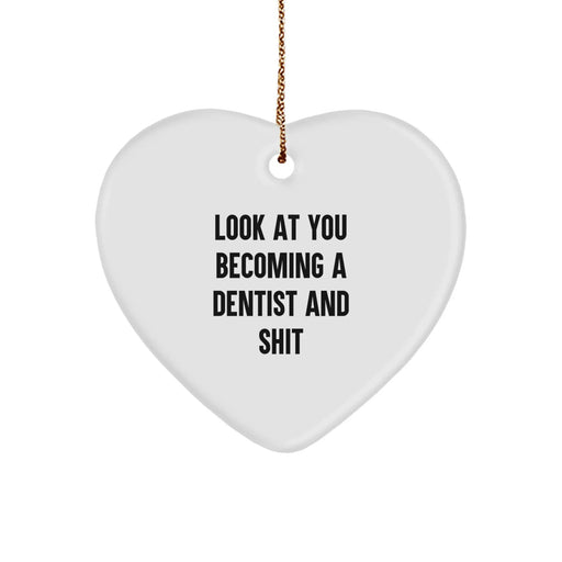 Funny Dentist Heart Ornament Gifts for Dentist Friends and Family from Men or Women - Christmas Unique Gifts - Image 1