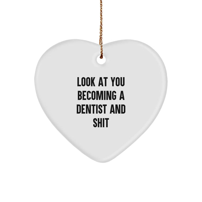 Funny Dentist Heart Ornament Gifts for Dentist Friends and Family from Men or Women - Christmas Unique Gifts - Image 1