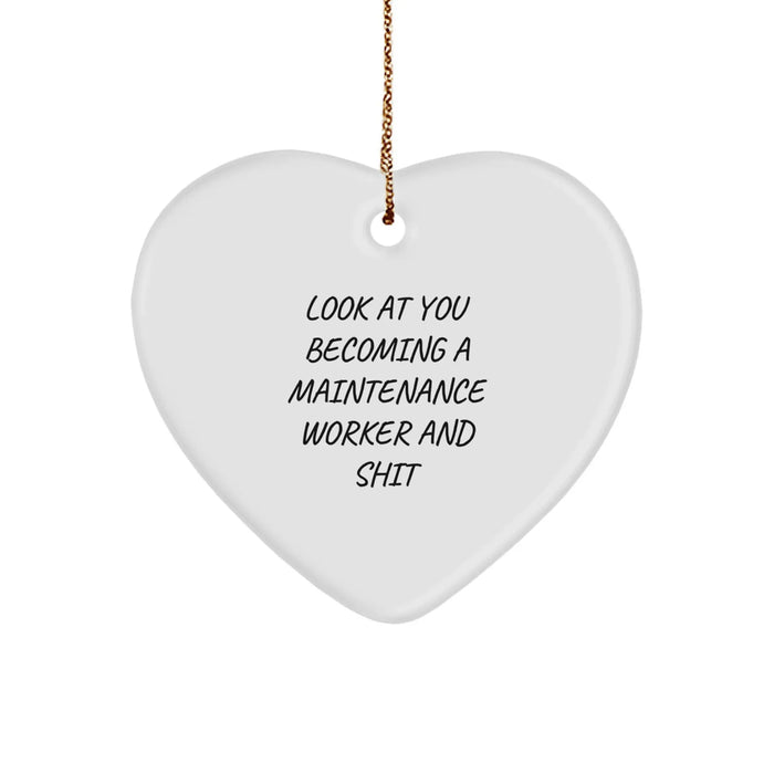 Funny Maintenance Worker Gifts from Friends - Heart Ornament for Maintenance Worker - Christmas Unique Gifts - Image 1