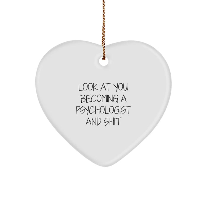 Funny Psychologist Gifts from Men, Women, Friends, or Family - Heart Ornament for Psychologist - Heart Shaped Ornament for Christmas Unique Gifts - Image 1