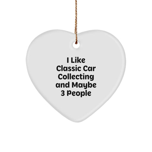 Funny Classic Car Collecting Gifts for Friends - Heart Ornament for Christmas Unique - Image 1