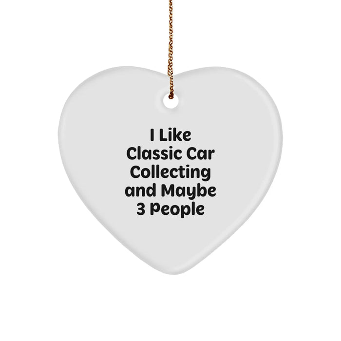 Funny Classic Car Collecting Gifts for Friends - Heart Ornament for Christmas Unique - Image 1