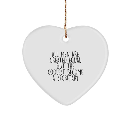 Funny Secretary Gifts from Men - Heart Ornament for Christmas - Image 1