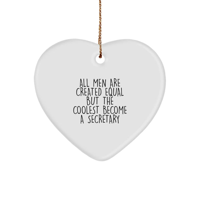 Funny Secretary Gifts from Men - Heart Ornament for Christmas - Image 1