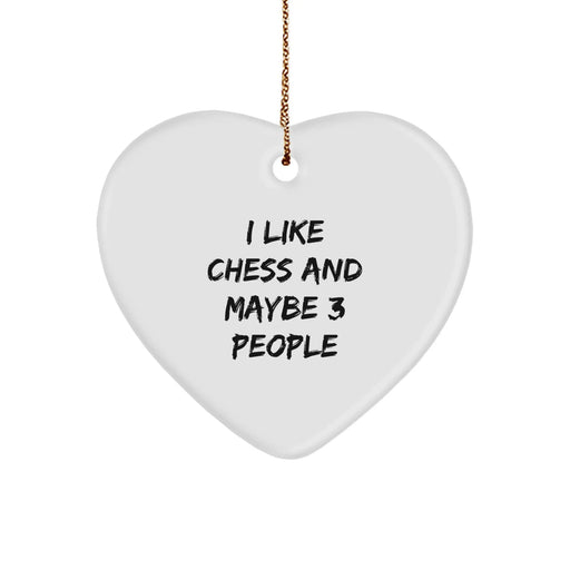 Funny Chess Heart Ornament Gifts from Friends, Christmas Unique Gifts for Chess Enthusiasts, Heart Shaped MDF - Image 1