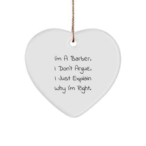 Funny Barber Heart Ornament Gifts from Friends to Family for Christmas Unique Presents - Image 1