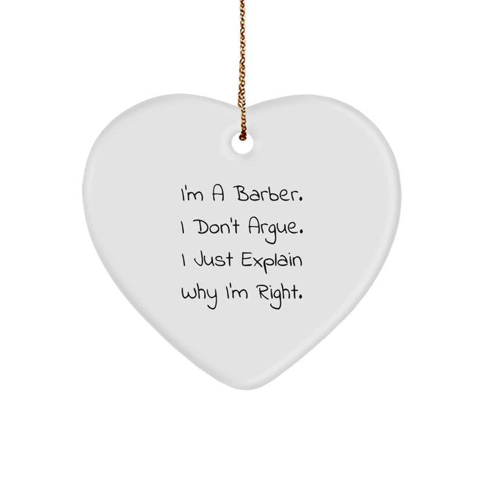 Funny Barber Heart Ornament Gifts from Friends to Family for Christmas Unique Presents - Image 1