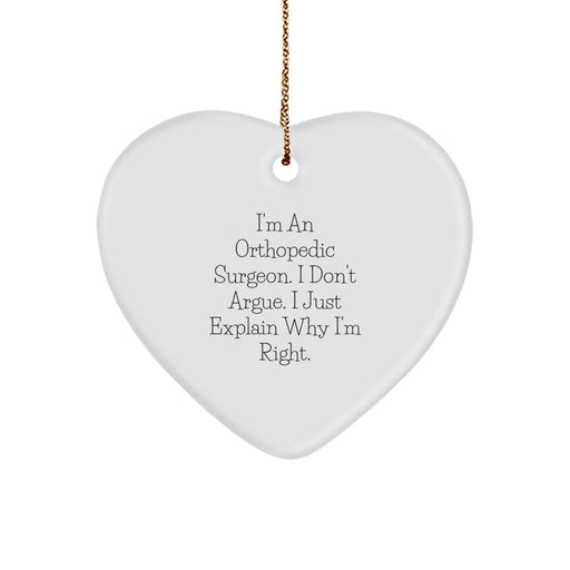 Funny Orthopedic Surgeon Gifts for Christmas - Heart Ornament from Men, Unique Christmas Unique Gifts for Orthopedic Surgeon Friends, Coworkers, Family - Image 1
