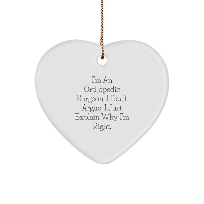 Funny Orthopedic Surgeon Gifts for Christmas - Heart Ornament from Men, Unique Christmas Unique Gifts for Orthopedic Surgeon Friends, Coworkers, Family - Image 1