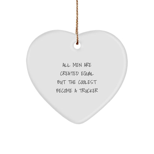Funny Trucker Heart Ornament Gifts from Men to Trucker Friends at Christmas Time - Image 1