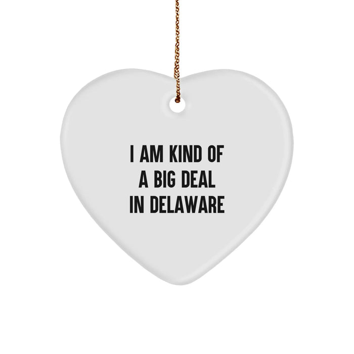 Delaware Proud Heart Ornament - 'I Am Kind Of A Prime Selection In Delaware' - Funny Delaware Gifts for Christmas - Image 1