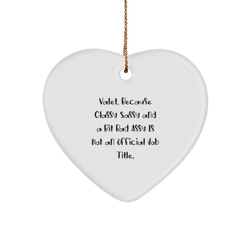 Funny Valet Gifts from Friends for Men, Heart Ornament Christmas Unique - Image 1