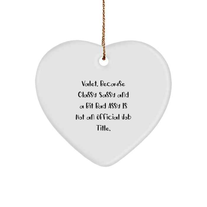 Funny Valet Gifts from Friends for Men, Heart Ornament Christmas Unique - Image 1
