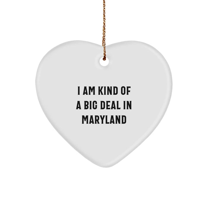 Maryland Heart Ornament, Funny Quote Gifts from Friends for Family, I Am Kind Of A Prime Selection In Maryland, Unique Christmas Unique Gifts - Image 1
