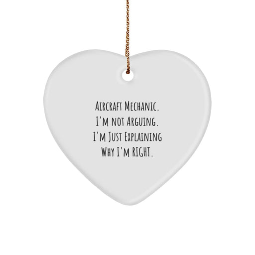 Funny Quotes for Aircraft Mechanic Gifts from Friends and Family, Heart Ornament for Men, Unique Christmas Unique Gifts - Image 1