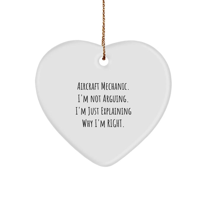 Funny Quotes for Aircraft Mechanic Gifts from Friends and Family, Heart Ornament for Men, Unique Christmas Unique Gifts - Image 1