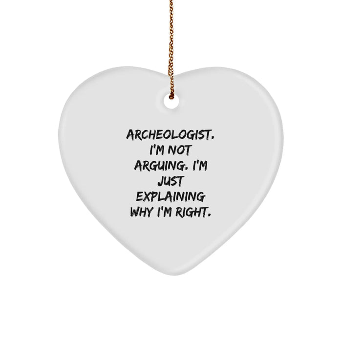Funny Archeologist Heart Ornament Gifts from Men to Women Friends for Christmas Unique Presents - Image 1