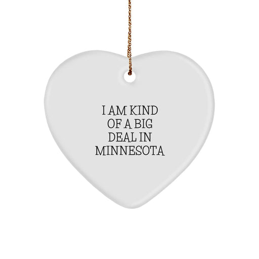 Funny Minnesota Heart Ornament, Gift for Minnesota Men, Unique Christmas Unique Gifts from Friends to Friends - Image 1