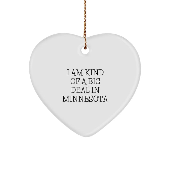 Funny Minnesota Heart Ornament, Gift for Minnesota Men, Unique Christmas Unique Gifts from Friends to Friends - Image 1