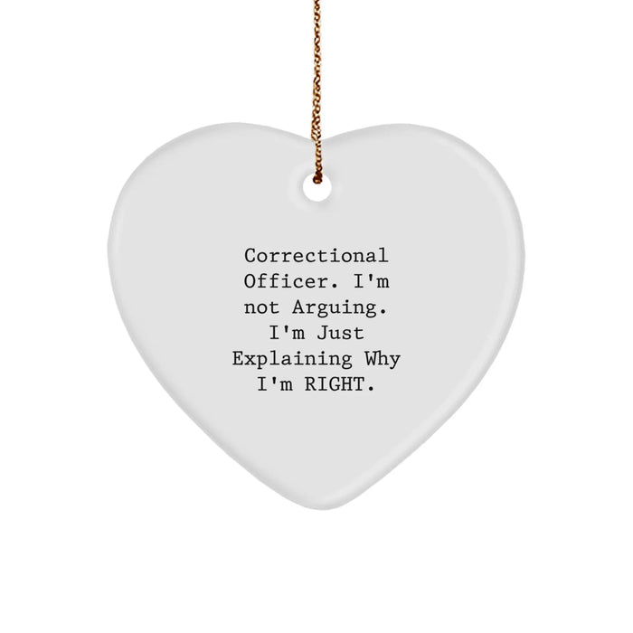 Correctional Officer Funny Heart Ornament Gifts from Family to Correctional Officer - Image 1