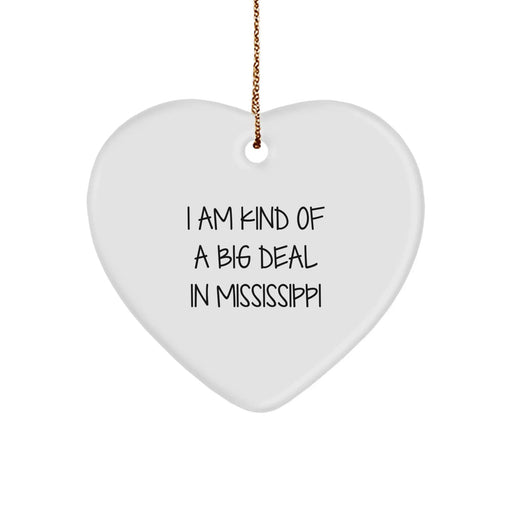 Funny Mississippi Heart Ornament Gifts from Friends for Mississippi Men Women Coworkers Family - Image 1