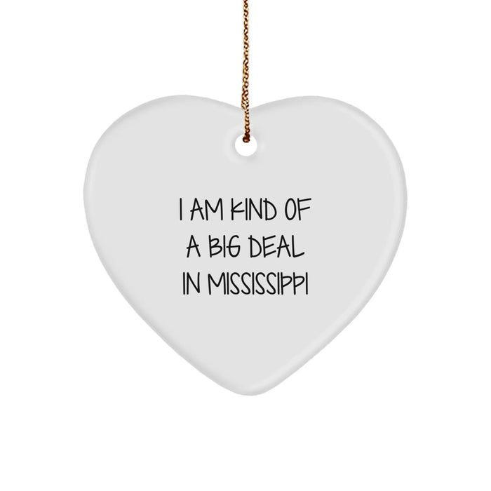 Funny Mississippi Heart Ornament Gifts from Friends for Mississippi Men Women Coworkers Family - Image 1