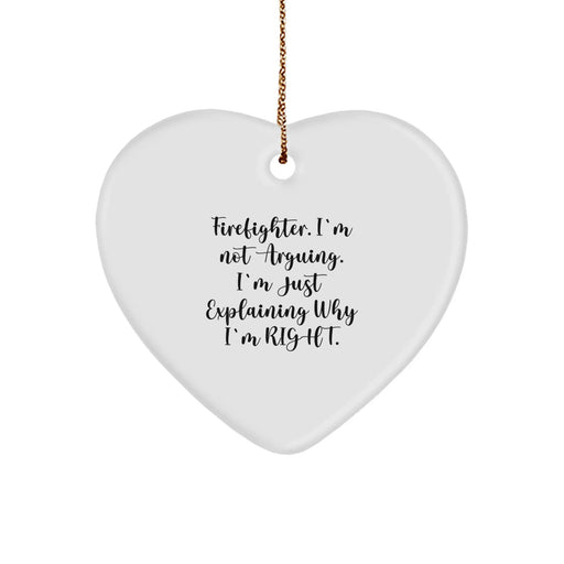 Firefighter Christmas Heart Ornament Funny Gift for Firefighter Friends Family - Image 1