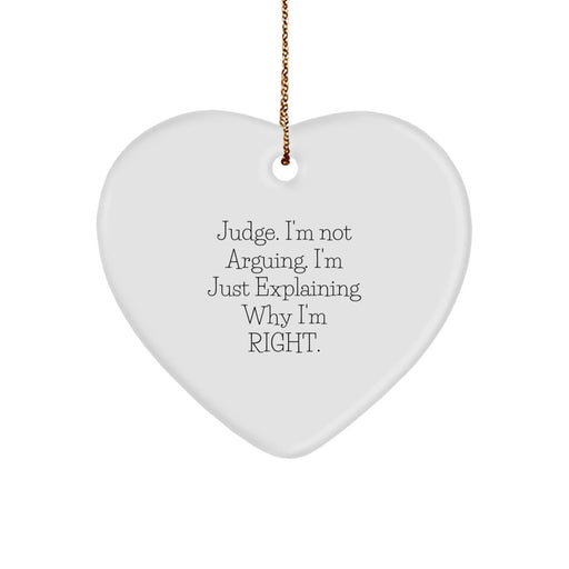 Funny Judge Heart Ornament Gifts from Family and Friends for Judge - Heart Shaped Judge Ornament with Inspirational Quote for Christmas Unique Gifts - Image 1