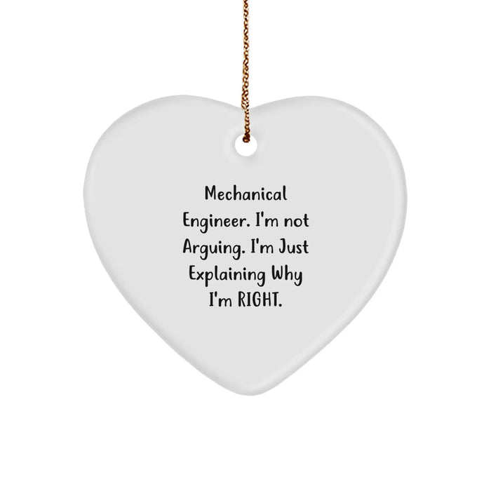 Funny Mechanical Engineer Gifts for Men - Heart Ornament from Friends, Coworkers, Family - Christmas Unique Presents for Him - Image 1