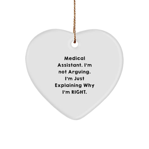 Funny Medical Assistant Heart Ornament Gifts from Friends for Medical Assistant Christmas Decoration - Image 1