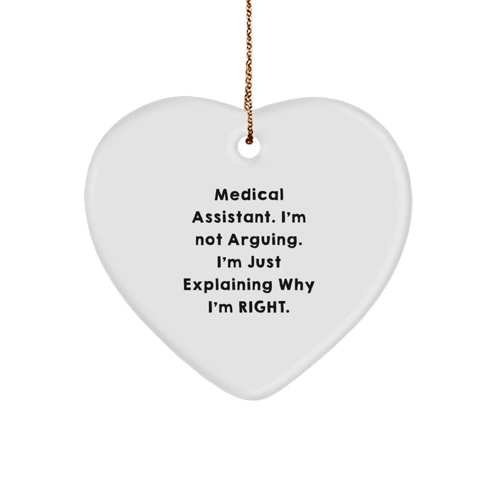 Funny Medical Assistant Heart Ornament Gifts from Friends for Medical Assistant Christmas Decoration - Image 1