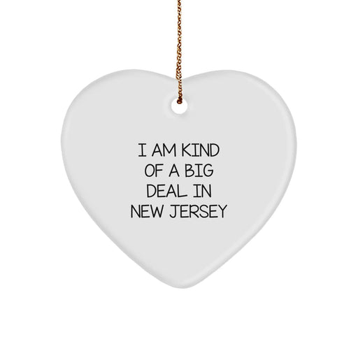 Funny New Jersey Heart Ornament Gifts from Friends and Family for Christmas Unique - Image 1
