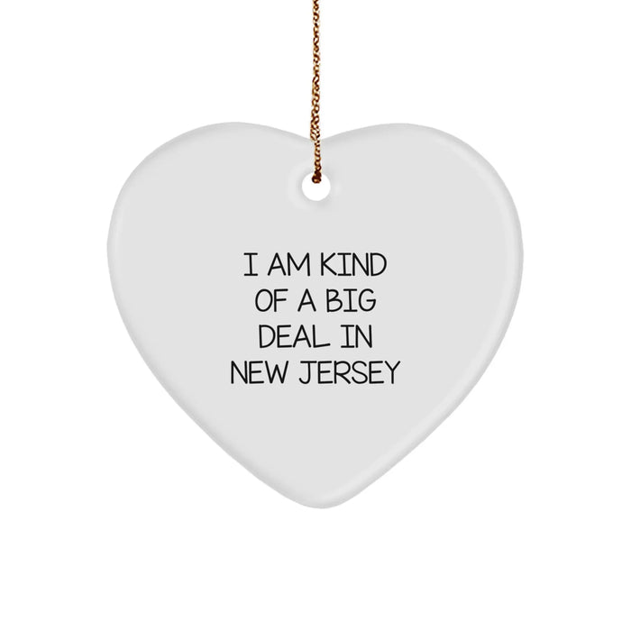 Funny New Jersey Heart Ornament Gifts from Friends and Family for Christmas Unique - Image 1