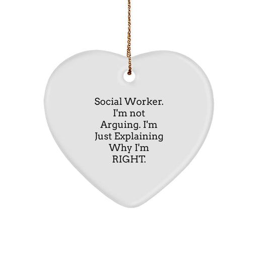 Funny Social Worker Heart Ornament Gifts from Friends and Family for Christmas Unique Present - Image 1