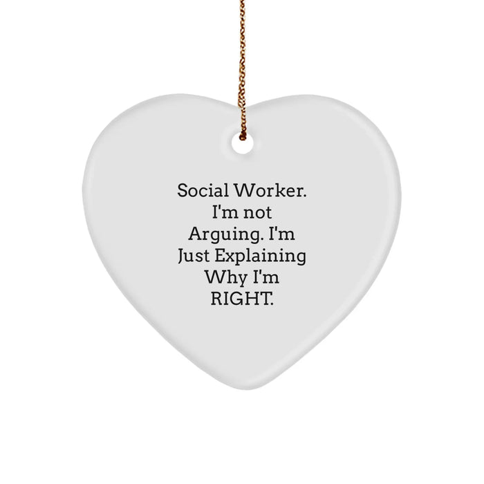 Funny Social Worker Heart Ornament Gifts from Friends and Family for Christmas Unique Present - Image 1