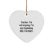 Funny Teacher Gifts from Men, Christmas Unique Heart Ornament for Teachers, Explaining Why I'm Right - Image 1