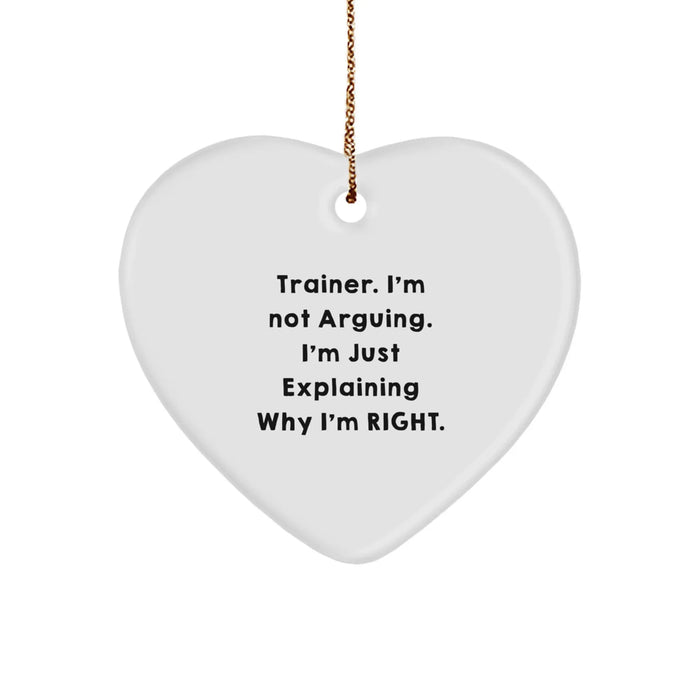 Funny Trainer Heart Ornament Gifts from Family to Trainer Friends and Coworkers for Christmas Unique Christmas Unique Gifts - Image 1
