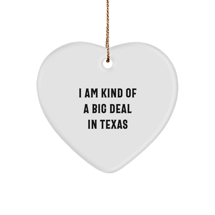 Funny Texas Gifts for Friends from I Am Kind Of A Prime Selection In Texas Heart Ornament, Texas Christmas Unique Gifts - Image 1