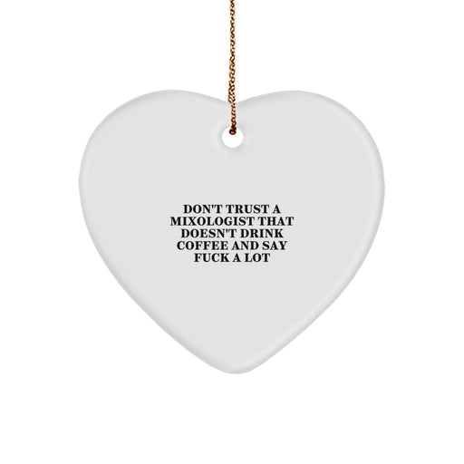 Funny Mixologist Gifts from Friends and Family, Heart Ornament for Coffee Loving Bartenders, Christmas Unique Gifts for Men, Women, Coworkers - Image 1