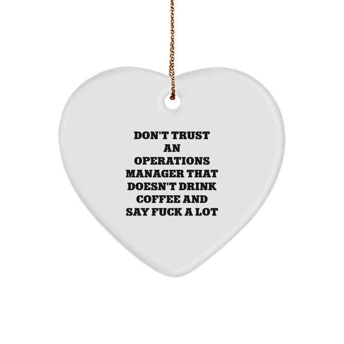 Funny Operations Manager Gifts, Heart Ornament with Sublimation Printing, Perfect Christmas Unique Gifts from Coworkers to Family - Image 1