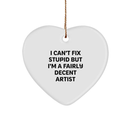 Funny Artist Heart Ornament Gifts from Friends and Family, Unique Christmas Unique Gifts for Men, Women, Coworkers and Artist - Image 1