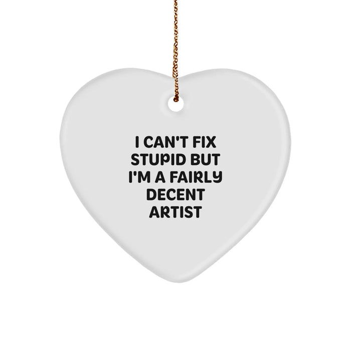 Funny Artist Heart Ornament Gifts from Friends and Family, Unique Christmas Unique Gifts for Men, Women, Coworkers and Artist - Image 1