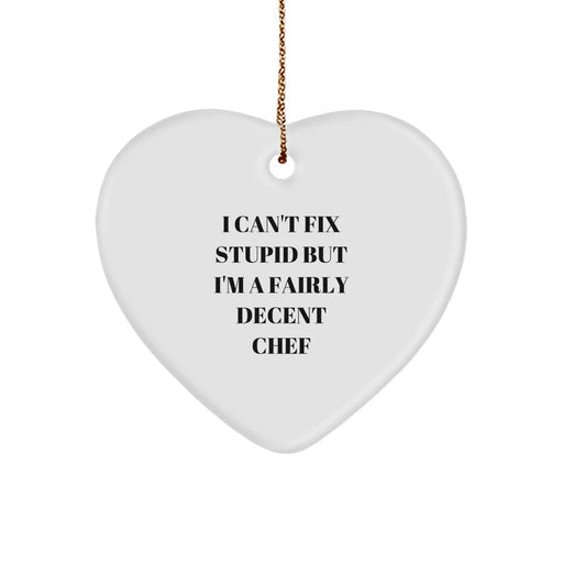 Funny Chef Heart Ornament Gifts from Men to Friends, Christmas Unique Gifts for Chef's Kitchen Decor - Image 1