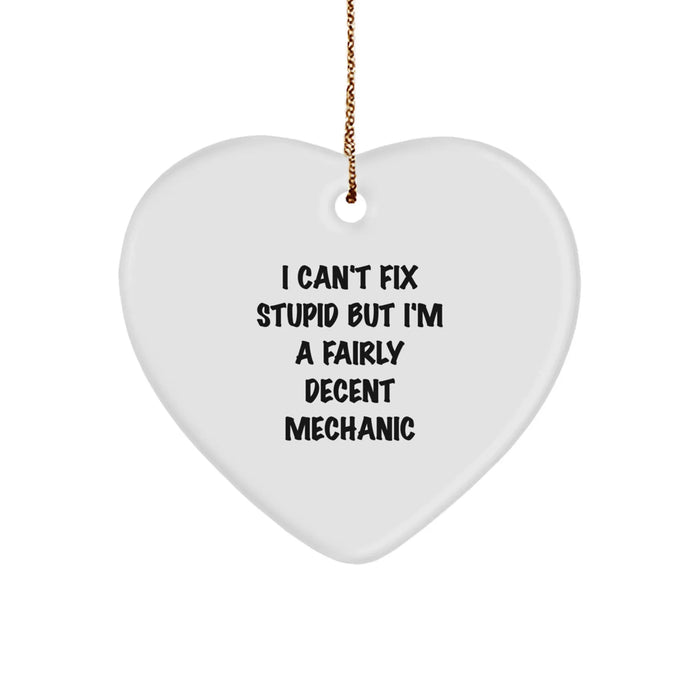 Funny Mechanic Heart Ornament Gifts for Men from Friends, Unique Christmas Unique Gifts for Mechanic - Image 1