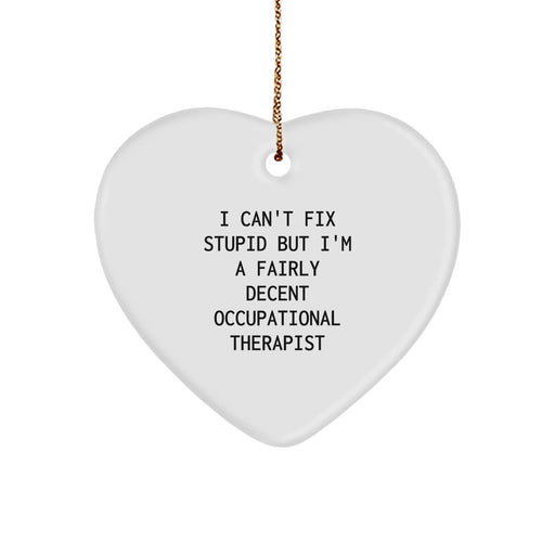 Funny Occupational Therapist Gifts, I'm Decent Christmas Heart Ornament for Coworkers, Friends, Family - Image 1