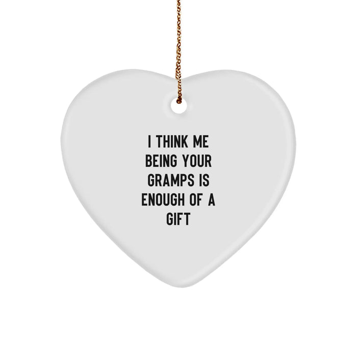 Funny Gramps Gifts, Heart Ornament for Gramps, Unique Christmas Unique Gifts from Men to Gramps - Image 1